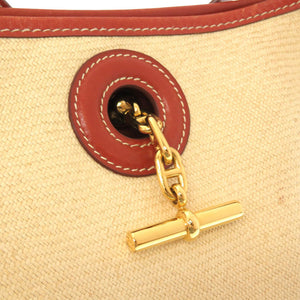 美品 エルメス ヴェスパPM ストロー ベージュ ゴールド金具 ショルダーバッグ バッグ 茶 0128 【中古】 HERMES