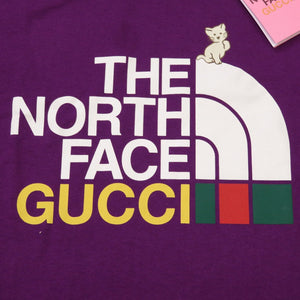 未使用 グッチ × ノースフェイス 616036 コットン パープル 半袖シャツ Ｔシャツ 紫 0152 【中古】 GUCCI × THE NORTH FACE
