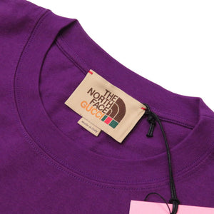 未使用 グッチ × ノースフェイス 616036 コットン パープル 半袖シャツ Ｔシャツ 紫 0152 【中古】 GUCCI × THE NORTH FACE