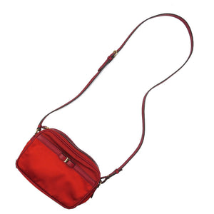 未使用 サルヴァトーレフェラガモ AU-21 C172 ヴァラリボン ナイロン レザー ゴールド金具 レッド 赤 ショルダーバッグ 0154【中古】Salvatore Ferragamo