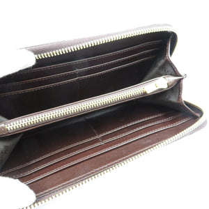 未使用 パテックフィリップ エナメル ゴールド金具 ダークブラウン 茶 ラウンドファスナー 長財布 0155【中古】PATEK PHILIPPE