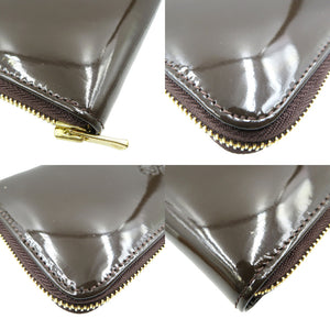 未使用 パテックフィリップ エナメル ゴールド金具 ダークブラウン 茶 ラウンドファスナー 長財布 0155【中古】PATEK PHILIPPE