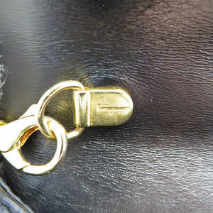 新品同様 サルヴァトーレフェラガモ AQ 215613 ガンチーニ チェーン レザー ゴールド金具 ブラック 黒 0158【中古】Salvatore Ferragamo