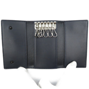 未使用 ダンヒル L2X550Z シャーシ 6連 レザー シルバー金具 グレー ネイビー キーケース 0159【中古】dunhill