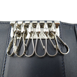 未使用 ダンヒル L2X550Z シャーシ 6連 レザー シルバー金具 グレー ネイビー キーケース 0159【中古】dunhill