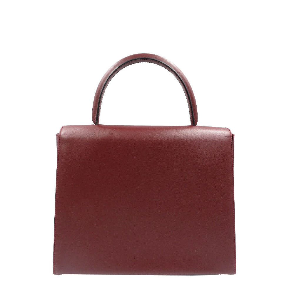 新品同様 カルティエ マストライン レザー ボルドー レッド ハンドバッグ 0162【中古】Cartier