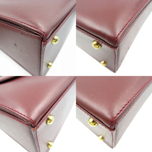 新品同様 カルティエ マストライン レザー ボルドー レッド ハンドバッグ 0162【中古】Cartier