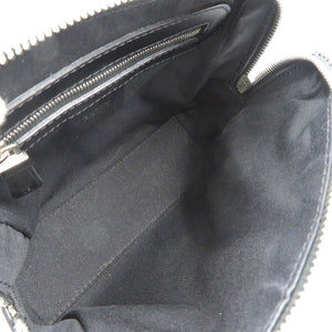 新品同様 バリー キャンバス レザー シルバー金具 ブラック 黒 ミニハンドバッグ 0164【中古】BALLY