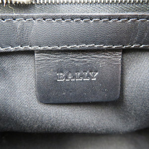 新品同様 バリー キャンバス レザー シルバー金具 ブラック 黒 ミニハンドバッグ 0164【中古】BALLY