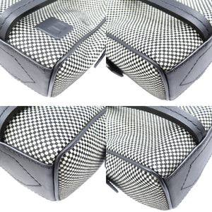 新品同様 バリー キャンバス レザー シルバー金具 ブラック 黒 ミニハンドバッグ 0164【中古】BALLY