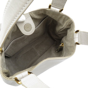 美品 ヒロフ レザー ゴールド金具 グレー ハンドバッグ トートバッグ 0166【中古】HIROFU