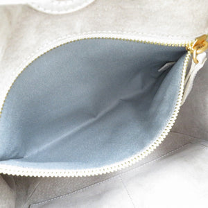 美品 ヒロフ レザー ゴールド金具 グレー ハンドバッグ トートバッグ 0166【中古】HIROFU