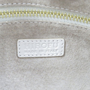 美品 ヒロフ レザー ゴールド金具 グレー ハンドバッグ トートバッグ 0166【中古】HIROFU