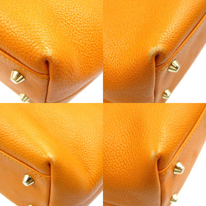 モラビト レザー ゴールド金具 オレンジ ハンドバッグ トートバッグ 0167【中古】MORABITO