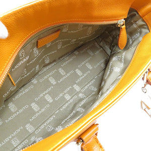 モラビト レザー ゴールド金具 オレンジ ハンドバッグ トートバッグ 0167【中古】MORABITO