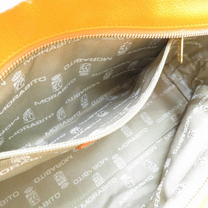 モラビト レザー ゴールド金具 オレンジ ハンドバッグ トートバッグ 0167【中古】MORABITO