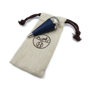 未使用 エルメス カルブト セリエ カーフ メタル ネイビー 紺 ブルー 青 ボールペン 0168【中古】HERMES