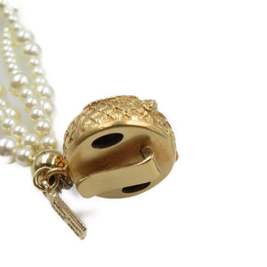 新品同様 サルヴァトーレフェラガモ フェィクパール メタル フクロウ 5連 ネックレス 0169【中古】Salvatore Ferragamo