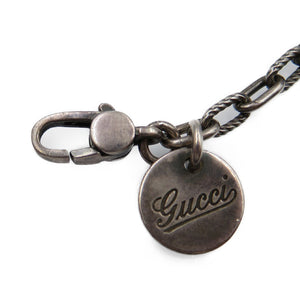 グッチ Gロゴ シルバー925 ブラック ネックレス アクセサリー 0173【中古】GUCCI