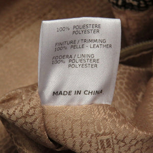 美品 ボルボネーゼ うずら柄 ナイロン レザー ブラック 黒 ベージュ ハンドバッグ 0191【中古】BORBONESE