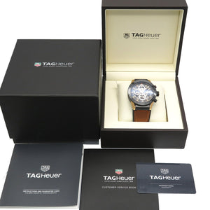 美品 タグホイヤー カレラ キャリバーホイヤー01 クロノグラフ K18PG/チタン CAR2A5C.FT6125 自動巻き 腕時計  グレー 0007【中古】TAG HEUER メンズ