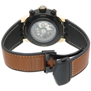 美品 タグホイヤー カレラ キャリバーホイヤー01 クロノグラフ K18PG/チタン CAR2A5C.FT6125 自動巻き 腕時計  グレー 0007【中古】TAG HEUER メンズ