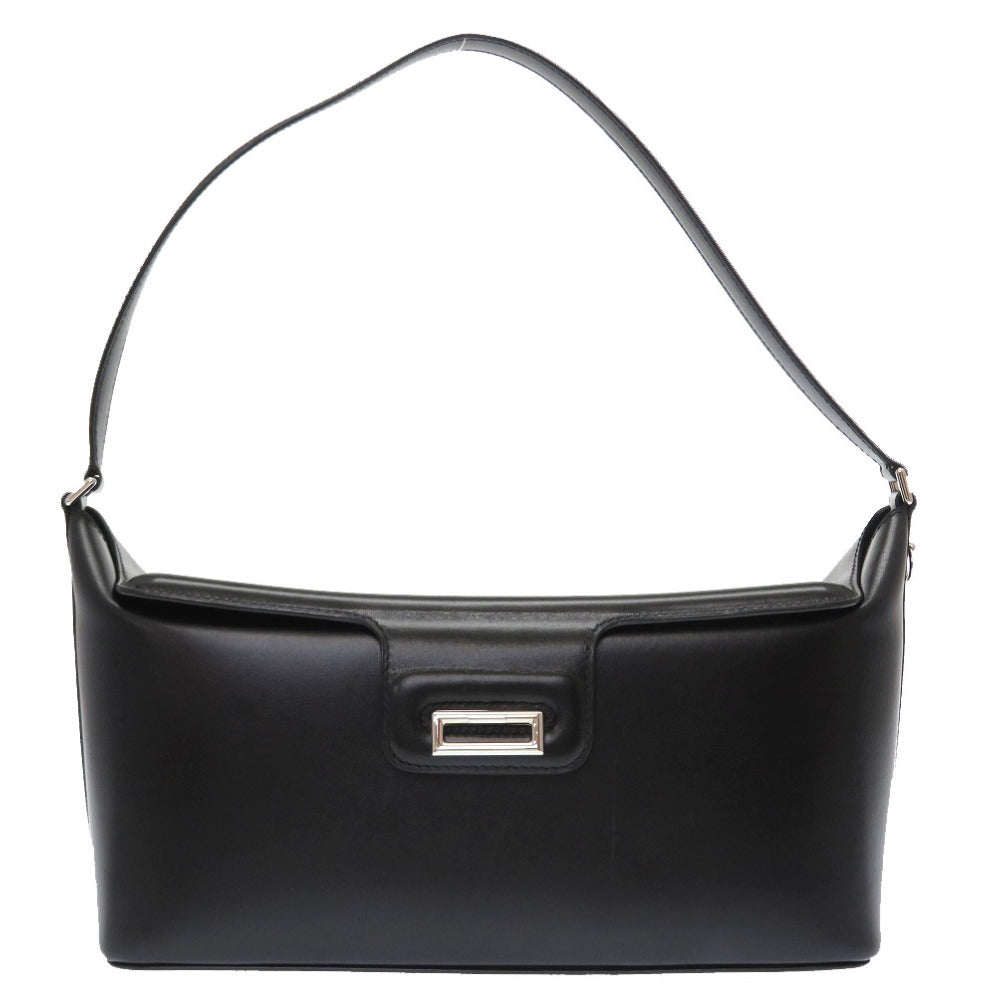 美品 エルメス ボックスカーフ ブラック シルバー金具 □J刻印 ワンショルダーバッグ ショルダーバッグ バッグ 黒 0021 【中古】 HERMES