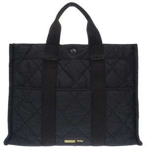 新品同様 バブアー × ワッコワッコ コラボ ナイロン コットン ブラック ハンドバッグ バッグ 黒 0023 【中古】  Barbour × WACCOWACCO