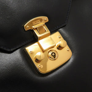 美品 グッチ レディロック レザー ネイビー ゴールド金具 001 46 1504 ショルダーバッグ バッグ 紺 0026 【中古】 GUCCI