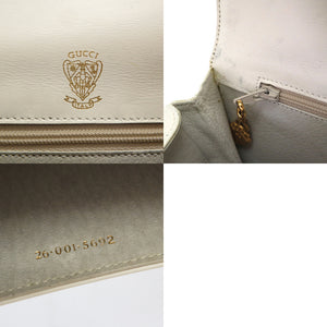 美品 グッチ ヴィンテージ GG柄 レザー ホワイト ネイビー バイカラー 26 001 5692 ショルダーバッグ バッグ 白 紺 0028 【中古】 GUCCI