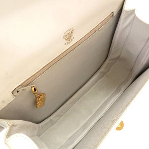 美品 グッチ ヴィンテージ GG柄 レザー ホワイト ネイビー バイカラー 26 001 5692 ショルダーバッグ バッグ 白 紺 0028 【中古】 GUCCI