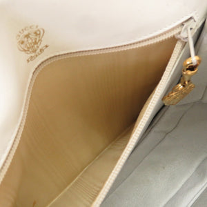 美品 グッチ ヴィンテージ GG柄 レザー ホワイト ネイビー バイカラー 26 001 5692 ショルダーバッグ バッグ 白 紺 0028 【中古】 GUCCI