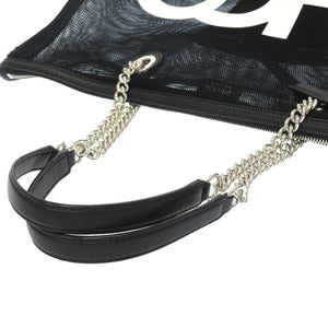 新品同様 ジミーチュウ メッシュ ナイロン レザー ブラック トートバッグ バッグ 黒 0058 【中古】 JIMMY CHOO