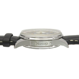 新品同様 ブライトリング プレミエ B01 クロノグラフ ノートン AB0118A21B1X2 自動巻き 腕時計 SS/レザー ブラック 黒文字盤 0085【中古】BREITLING メンズ