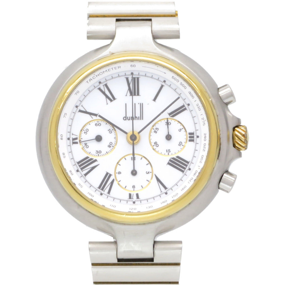 ダンヒル ミレニアム クロノグラフ NC28 手巻き 腕時計 SS ホワイト 白文字盤 0086【中古】Dunhill メンズ