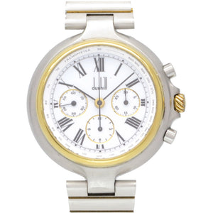 ダンヒル ミレニアム クロノグラフ NC28 手巻き 腕時計 SS ホワイト 白文字盤 0086【中古】Dunhill メンズ