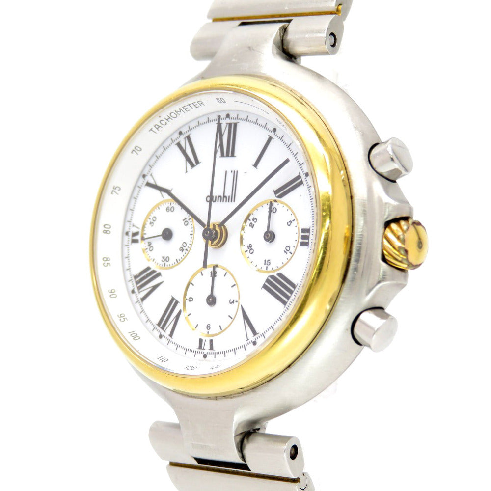 ダンヒル ミレニアム クロノグラフ NC28 手巻き 腕時計 SS ホワイト 白文字盤 0086【中古】Dunhill メンズ