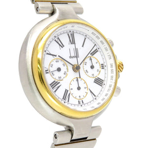 ダンヒル ミレニアム クロノグラフ NC28 手巻き 腕時計 SS ホワイト 白文字盤 0086【中古】Dunhill メンズ