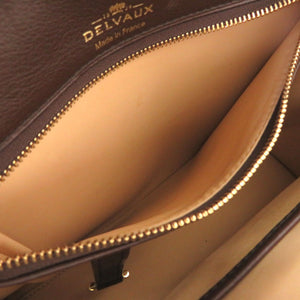新品同様 デルボー タンペートMM スエード レザー ブラウン ゴールド金具 2WAY ハンドバッグ Tampete 茶 0096 【中古】 DELVAUX スウェード