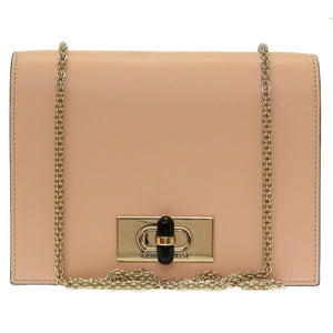 未使用 ジョルジオアルマーニ レザー ピンクベージュ Y1H248 ターンロック チェーン ショルダーバッグ 0102【中古】GIORGIO ARMANI