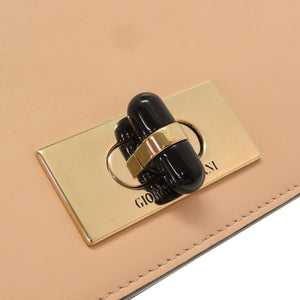 未使用 ジョルジオアルマーニ レザー ピンクベージュ Y1H248 ターンロック チェーン ショルダーバッグ 0102【中古】GIORGIO ARMANI