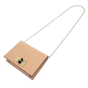未使用 ジョルジオアルマーニ レザー ピンクベージュ Y1H248 ターンロック チェーン ショルダーバッグ 0102【中古】GIORGIO ARMANI