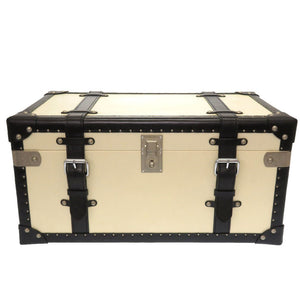 ラルフローレン ウッド ホワイト ブラック バイカラー トランク バッグ 白 黒 0119 【中古】 RALPH LAUREN メンズ