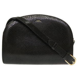 美品 アーペーセー デミルネ ハーフムーン F61048 レザー ブラック 黒 ショルダーバッグ 0123【中古】A.P.C