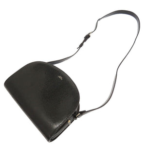 美品 アーペーセー デミルネ ハーフムーン F61048 レザー ブラック 黒 ショルダーバッグ 0123【中古】A.P.C
