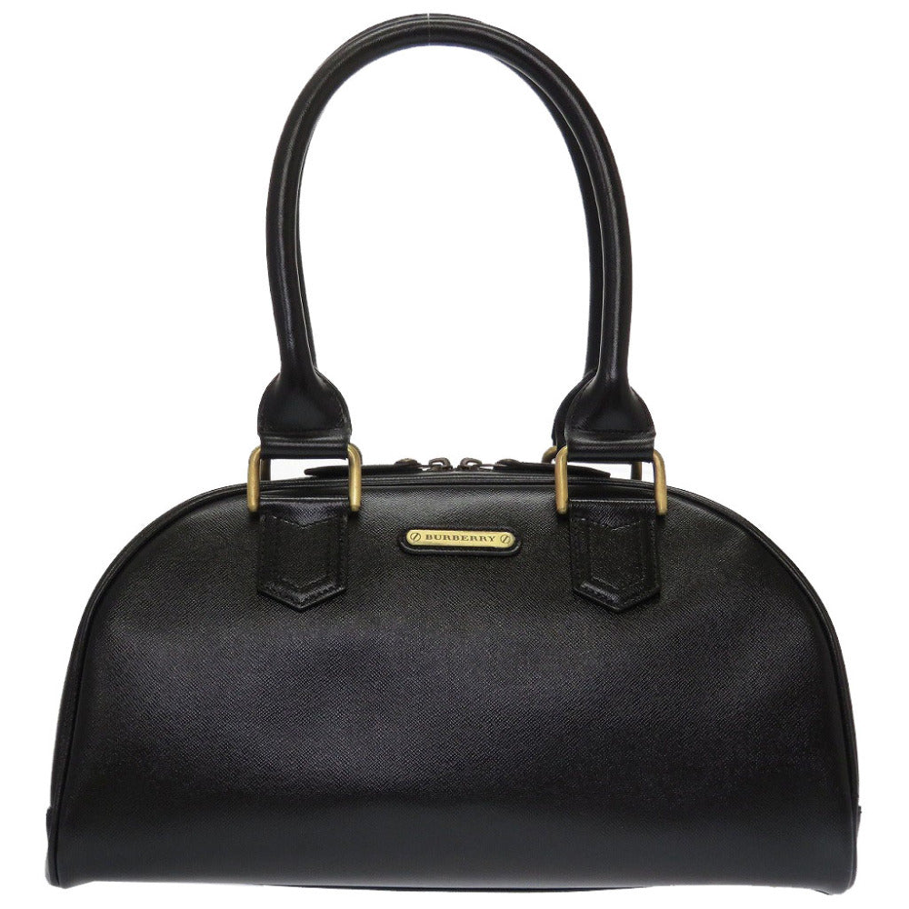 新品同様 バーバリー レザー ブラック 黒 ミニボストンバッグ ハンドバッグ 0142【中古】BURBERRY