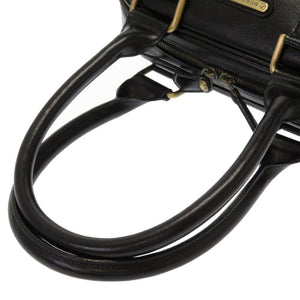 新品同様 バーバリー レザー ブラック 黒 ミニボストンバッグ ハンドバッグ 0142【中古】BURBERRY