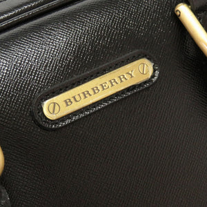 新品同様 バーバリー レザー ブラック 黒 ミニボストンバッグ ハンドバッグ 0142【中古】BURBERRY