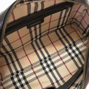 新品同様 バーバリー レザー ブラック 黒 ミニボストンバッグ ハンドバッグ 0142【中古】BURBERRY