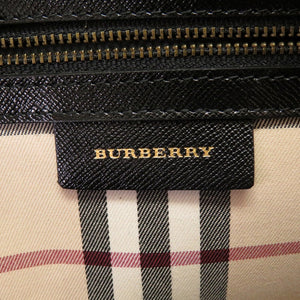 新品同様 バーバリー レザー ブラック 黒 ミニボストンバッグ ハンドバッグ 0142【中古】BURBERRY
